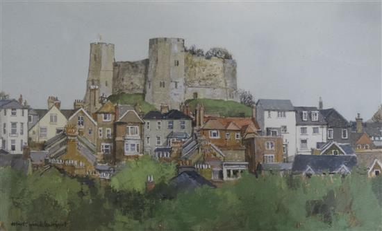 Robert Micklewright RWS Lewes from the south 5.75 x 9.5in.